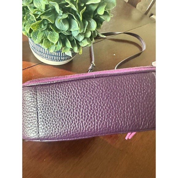 Kate Spade Kourtney Camera Bag Purple Suede Pebbled Leather Purse Crossbody EUC - Picture 5 of 8